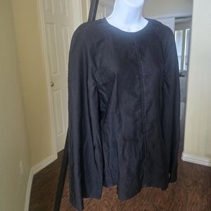 Miista Elegant Linen Blend Black Top Size S NWT